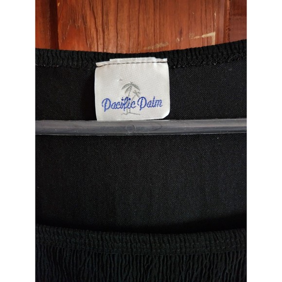 Pacific Palm Black Beaded Top Size XL Women's Black Shirt Loose Fit Blouse - Picture 3 of 5